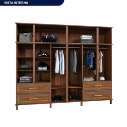 Guarda-Roupa Casal com Espelho 12 Portas 4 Gavetas Rio Branco Premium Yescasa - 6