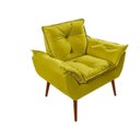 Ver imagem 1 de Poltrona Amarela Decorativa Descanso Opala Escritório Sala Quarto Recepção Suede Luxo