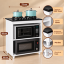 Ver imagem 3 de Balcão Cooktop 5 Bocas Lara 75cm para Forno e Micro-Ondas Branco - Rede Móveis