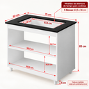 Ver imagem 4 de Balcão Cooktop 5 Bocas Lara 75cm para Forno e Micro-Ondas Branco - Rede Móveis