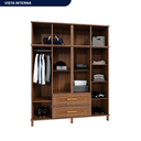 Ver imagem 5 de Guarda-Roupa Solteiro com Espelho 8 Portas 2 Gavetas Rio Branco 