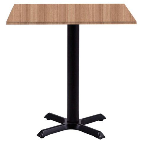 Mesa Ômega Ferro Preto 74 Cm (alt) Base em X Tampo Mdp Quadrado 70 Cm (larg) X 2,50 Cm (alt) Noce