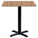 Ver imagem 1 de Mesa Ômega Ferro Preto 74 Cm (alt) Base em X Tampo Mdp Quadrado 70 Cm (larg) X 2,50 Cm (alt) Noce