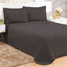 Kit Cobre Leito Preto Queen Size Matelado Clássico 5 Peças 2,60m x 2,40m com 2 Porta Travesseiros e  - 1