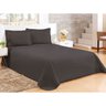 Kit Cobre Leito Preto Queen Size Matelado Clássico 5 Peças 2,60m x 2,40m com 2 Porta Travesseiros e  - 3