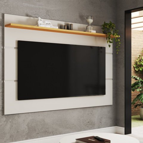 Painel para Tv até 70 Polegadas Bristol 1 Prateleira Off White/nature - Panorama Móveis