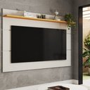 Ver imagem 1 de Painel para Tv até 70 Polegadas Bristol 1 Prateleira Off White/nature - Panorama Móveis