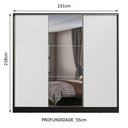 Ver imagem 4 de Guarda Roupa Casal 100% Mdf Madesa Zurique 3 Portas de Correr com Espelho - Preto/branco