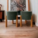 Ver imagem 1 de Kit 2 Puff Redondo Decorativo Madeira Verde