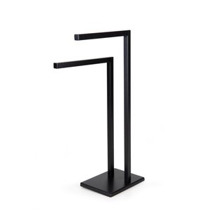 Toalheiro Duplo Pia Bancada Lavabo Porta Toalhas 45cm Banheiro Aço Inox Black Matte Stainless