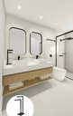 Ver imagem 5 de Toalheiro Duplo Pia Bancada Lavabo Porta Toalhas 45cm Banheiro Aço Inox Black Matte Stainless