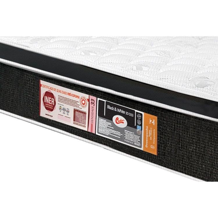 Cama Box C Auxiliar Solteiro Colch O Espuma Castor D Black E White Base Crc Courano Black