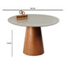 Mesa de Jantar Tampo Laqueado e Vidro 90cm - Base Cone Envernizada Off White - 2