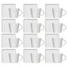 Kit 12 Xícaras de Café 90ml em Porcelana Branca com Pires Quadrado Germer - 1