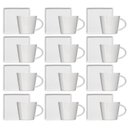 Ver imagem 1 de Kit 12 Xícaras de Café 90ml em Porcelana Branca com Pires Quadrado Germer