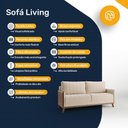 Ver imagem 6 de Sofá Living 4 Lugares Molas Fibra Siliconada Torres Linho e Corano 200cm