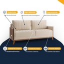 Ver imagem 5 de Sofá Living 4 Lugares Molas Fibra Siliconada Torres Linho e Corano 200cm