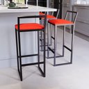 Ver imagem 3 de Jogo 4 Banqueta Alta Balcão Bistrô Preta Confort Ind Assento Estofado Don Castro Decor