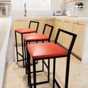 Ver imagem 1 de Jogo 4 Banqueta Alta Balcão Bistrô Preta Confort Ind Assento Estofado Don Castro Decor