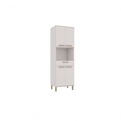 Paneleiro Torre Bari 4 Portas 1 Gaveta MDF 70cm Branco Luciane Móveis