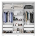 Ver imagem 2 de Guarda Roupa Casal Confort 3 Portas 4 Gavetas Branco Absoluto Semi Fosco - Zanzini