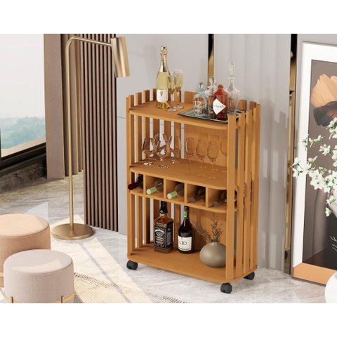 Aparador Luxo com Adega Ripado 4110 Nature Ofertamo