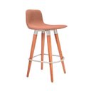Ver imagem 3 de Kit 3 Banquetas Baixas Linea Aço Champanhe para Cozinha Balcao Gourmet Design - Terracota Assento