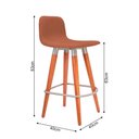 Ver imagem 6 de Kit 3 Banquetas Baixas Linea Aço Champanhe para Cozinha Balcao Gourmet Design - Terracota Assento