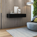 Ver imagem 3 de Aparador Eros 90cm Suspenso Penteadeira Flutuante com Gavetas Moderno Estilo Minimalista:preto