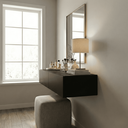 Ver imagem 2 de Aparador Eros 90cm Suspenso Penteadeira Flutuante com Gavetas Moderno Estilo Minimalista:preto