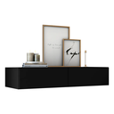 Ver imagem 4 de Aparador Eros 90cm Suspenso Penteadeira Flutuante com Gavetas Moderno Estilo Minimalista:preto