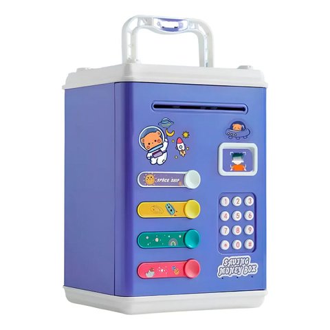 Mini Cofre Infantil Eletrônico Senha Notas Moedas Lilás