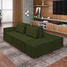 Sofá Ilha com Encosto e Almofadas Móveis Olimpo 285cm Modulado Linho Verde G45 - Gran Belo - 1
