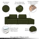 Ver imagem 3 de Sofá Ilha com Encosto e Almofadas Móveis Olimpo 285cm Modulado Linho Verde G45 - Gran Belo