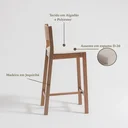 Ver imagem 4 de Banqueta Madeira Maciça Manu Branco/Nogueira