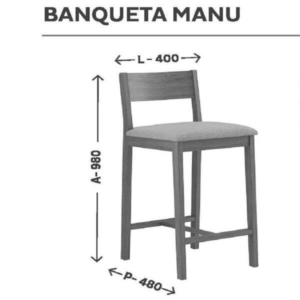 Banqueta Madeira Maciça Manu - 3
