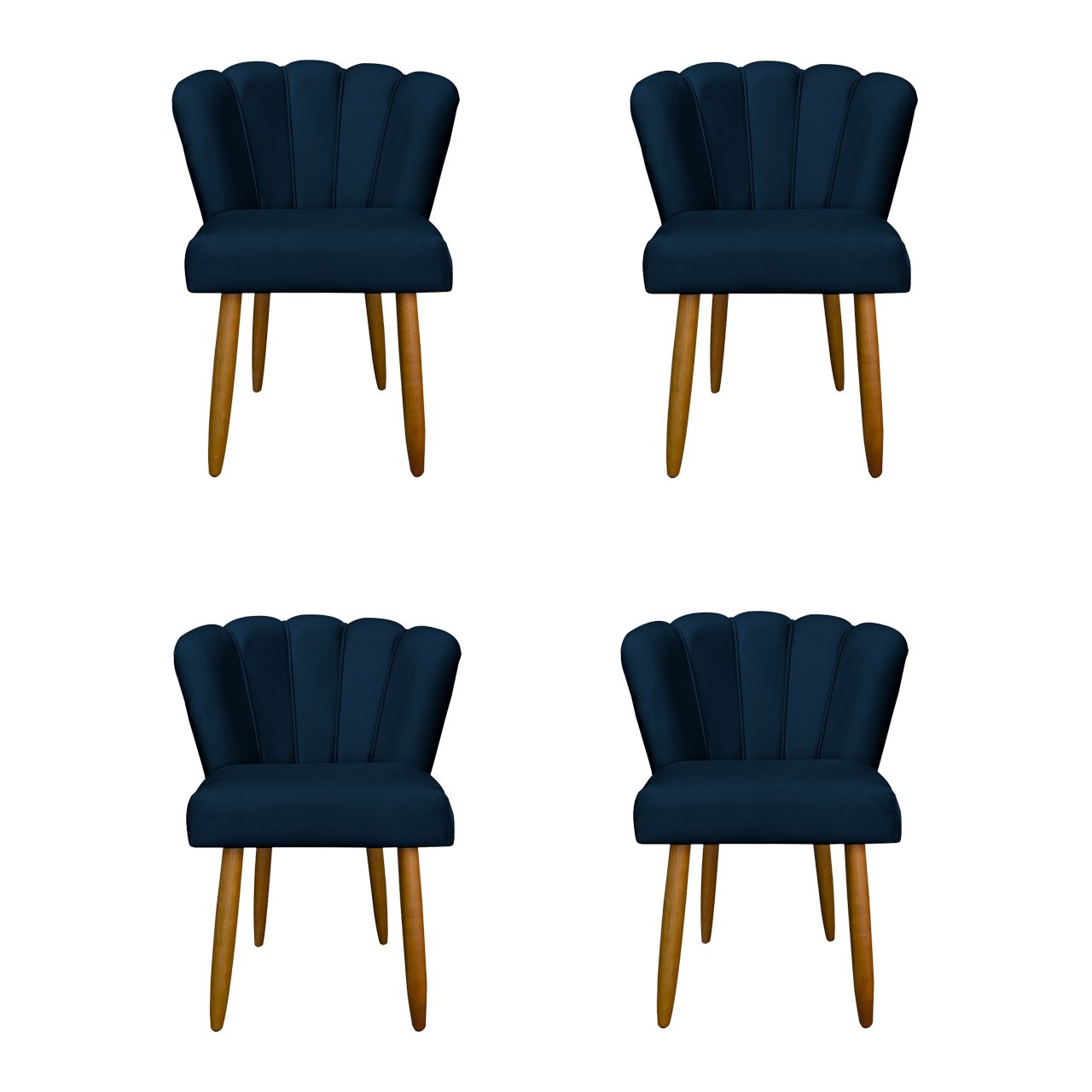 Kit 4 Cadeiras para Mesa de Jantar Flor - Balaqui Decor Cor:azul Marinho - 1