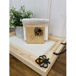 Kit Mesa Posta Abelha, Porta Papel e Bandeja, Decoração de Cozinha