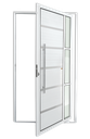 Ver imagem 1 de Porta Pivotante Alumínio Lambril Miraggio c/Puxador e.Branco 100 Brimak