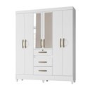 Ver imagem 1 de Guarda Roupa 6 Portas com Espelho Itatiba Branco 868440 Moval