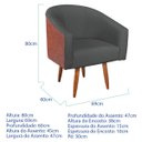 Ver imagem 3 de Poltrona Jade Decorativa Moderna Sala de Estar Quarto Escritório Conforto Corano Nozes e Suede Pés P