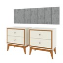 Ver imagem 1 de Kit Quarto Casal 2 Mesas de Cabeceira Arruna Mdf 2 Gavetas e Cabeceira Casal 1,40 Autocolante -
