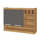 Ver imagem 2 de Armário Aéreo Cozinha 120 Cm Burguesa Premium 2 Portas 100% Mdf Amadeirado Freijó/grafite - Nesher