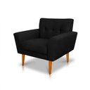 Ver imagem 2 de Kit 2 Poltronas Sala de Estar Bia Pés Palito Suede Preto M3 - Monari Design