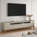 Ver imagem 1 de Rack com 160cm Cantos Arredondados 4 Portas para Tv 65 Flip 1.6 Patrimar Off White