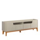 Ver imagem 4 de Rack com 160cm Cantos Arredondados 4 Portas para Tv 65 Flip 1.6 Patrimar Off White