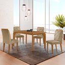 Ver imagem 1 de Mesa de Jantar Liz 120cm Mdf Canto Copo e com 4 Cadeiras Melissa