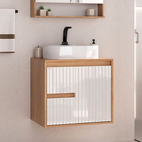 Gabinete para Banheiro Clarice 60 Cm com Tampo - Fabribam