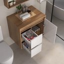 Ver imagem 3 de Gabinete para Banheiro Clarice 60 Cm com Tampo - Fabribam