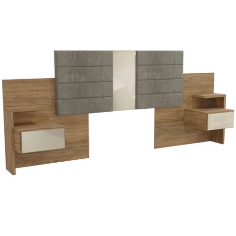 Cabeceira para Box com Mesa de Cabeceira G290 Kappesberg Nogueira